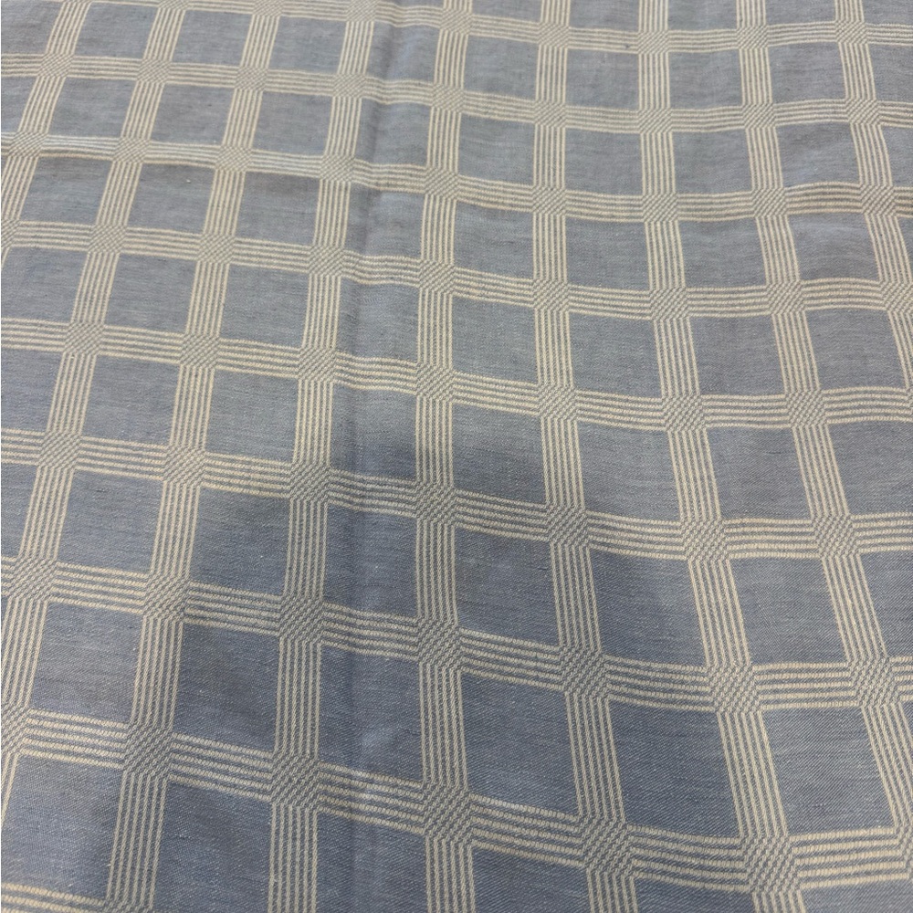 Beautiful, blue and white, linen tablecloth